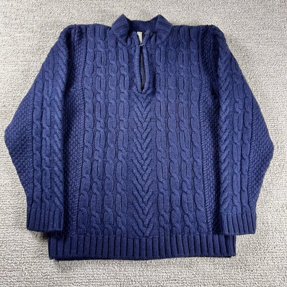 Hanna Andersson Other - Hanna Andersson 1/4 Zip Cable Knit Sweater Blue Men’s Size Medium